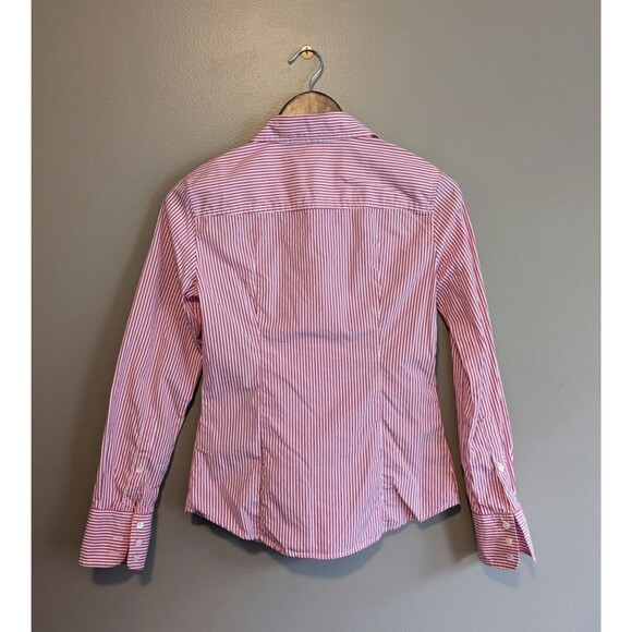 J.Crew Size XS Vintage Top Womens Red Stripe Shirt Button Up Long Sleeve VTG - Picture 5 of 5